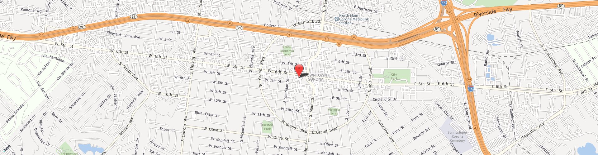 Location Map: 222 W 6th St Corona, CA 92882